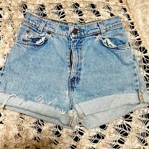 Levi’s high waisted denim shorts